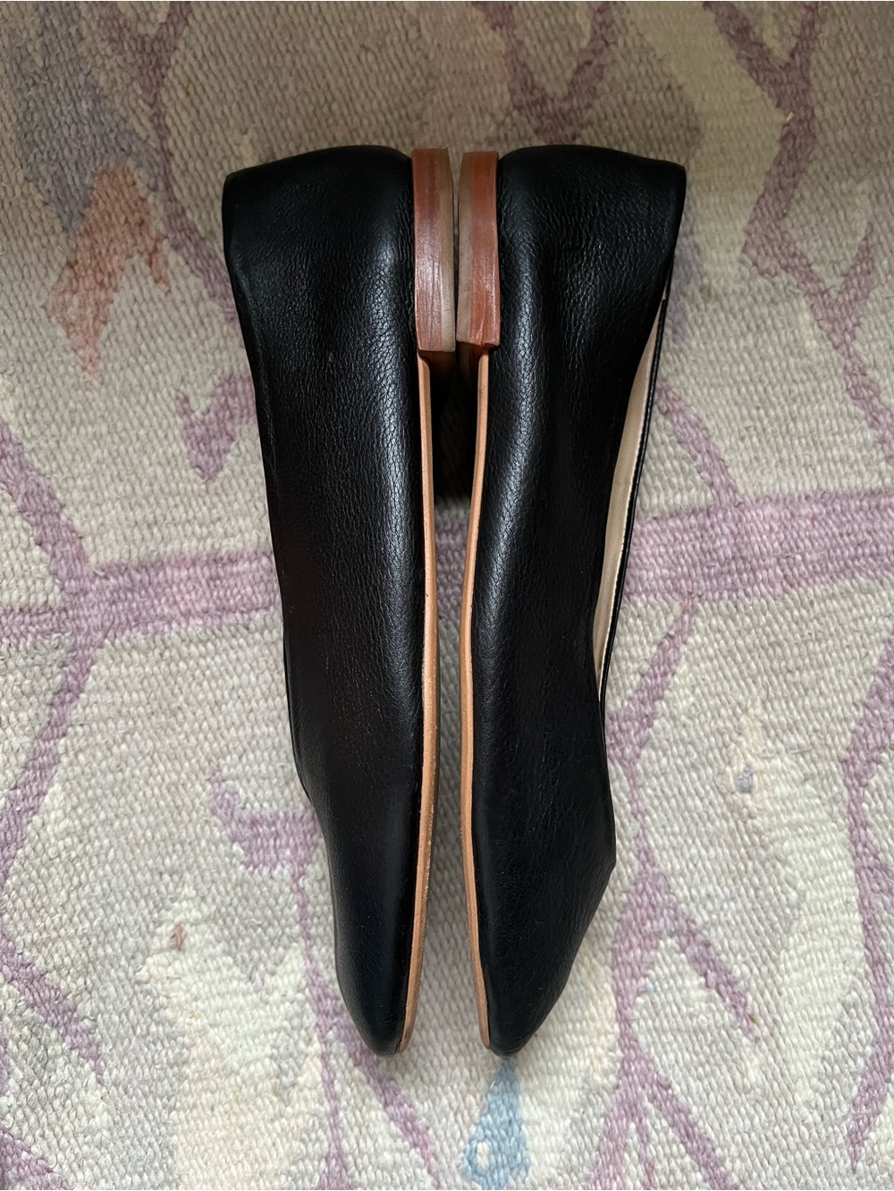 Bird of Flight Pointed Black Leather Flats - Picture 6 of 8